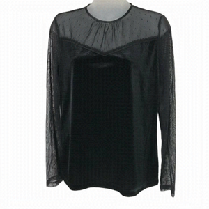 Ralph Lauren Velvet  And Lace Blouse Size M